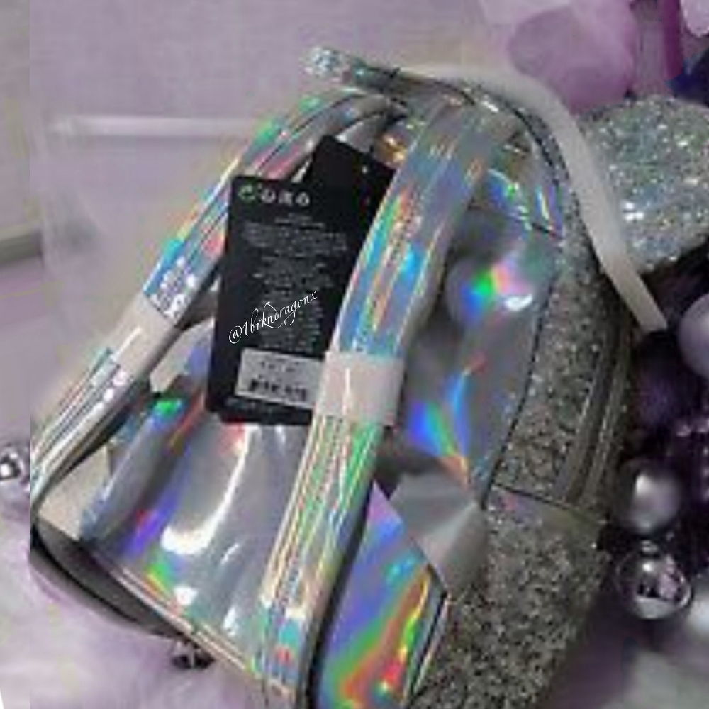 NWT SILVER SEQUIN HOLGRAPHIC METALLIC RAINBOW LIMITED DISNEY LOUNGEFLY BACKPACK - Picture 11 of 16